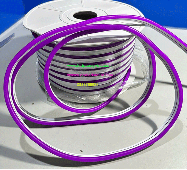 DÂY NEON DẺO 8MM 12V TÍM ,NEON UỐN CHỮ
